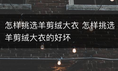 怎样挑选羊剪绒大衣 怎样挑选羊剪绒大衣的好坏