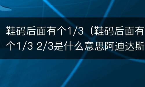 鞋码后面有个1/3（鞋码后面有个1/3 2/3是什么意思阿迪达斯）