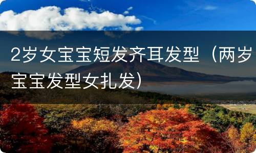 2岁女宝宝短发齐耳发型（两岁宝宝发型女扎发）