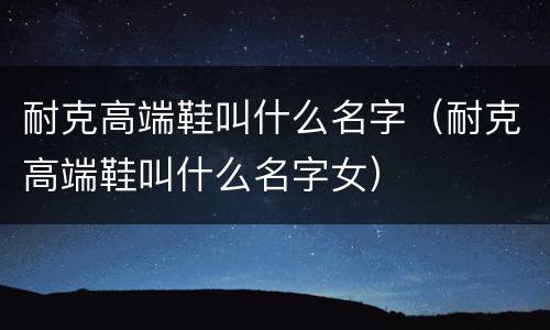 耐克高端鞋叫什么名字（耐克高端鞋叫什么名字女）
