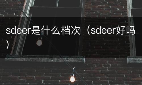 sdeer是什么档次（sdeer好吗）