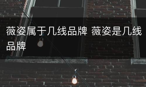 薇姿属于几线品牌 薇姿是几线品牌