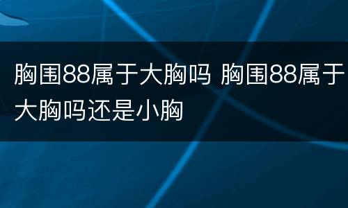 胸围88属于大胸吗 胸围88属于大胸吗还是小胸
