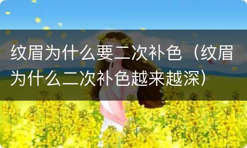 纹眉为什么要二次补色（纹眉为什么二次补色越来越深）