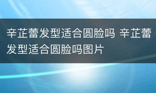 辛芷蕾发型适合圆脸吗 辛芷蕾发型适合圆脸吗图片