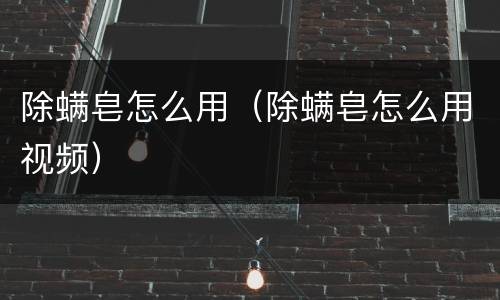 除螨皂怎么用（除螨皂怎么用视频）