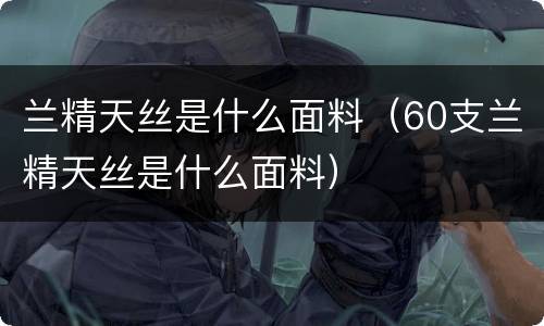兰精天丝是什么面料（60支兰精天丝是什么面料）