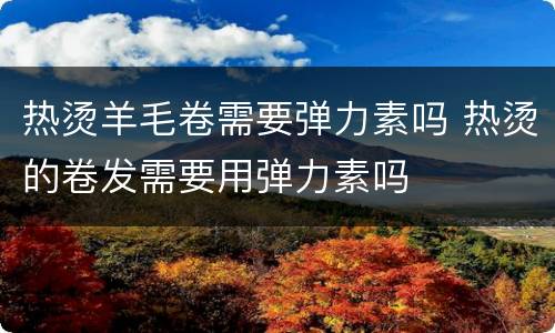 热烫羊毛卷需要弹力素吗 热烫的卷发需要用弹力素吗