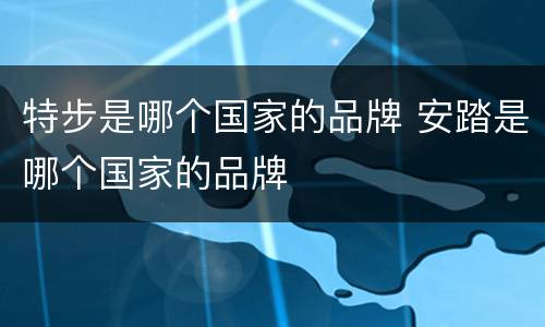特步是哪个国家的品牌 安踏是哪个国家的品牌