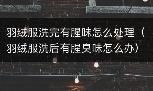 羽绒服洗完有腥味怎么处理（羽绒服洗后有腥臭味怎么办）