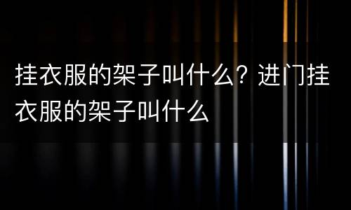 挂衣服的架子叫什么? 进门挂衣服的架子叫什么