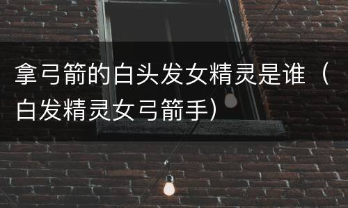 拿弓箭的白头发女精灵是谁（白发精灵女弓箭手）