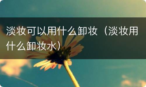 淡妆可以用什么卸妆（淡妆用什么卸妆水）