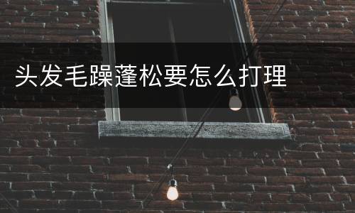 头发毛躁蓬松要怎么打理