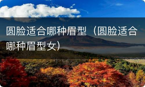 圆脸适合哪种眉型（圆脸适合哪种眉型女）