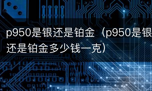 p950是银还是铂金（p950是银还是铂金多少钱一克）