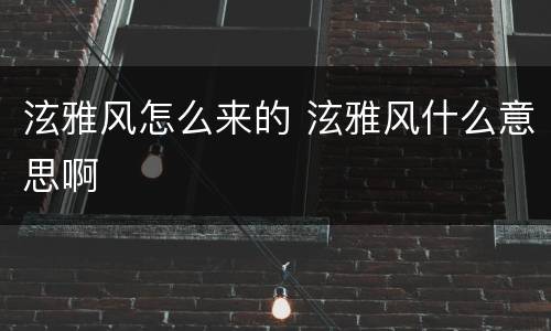 泫雅风怎么来的 泫雅风什么意思啊