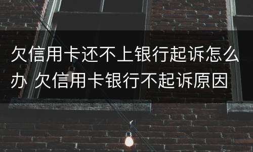 欠信用卡还不上银行起诉怎么办 欠信用卡银行不起诉原因
