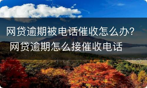 网贷逾期被电话催收怎么办？ 网贷逾期怎么接催收电话