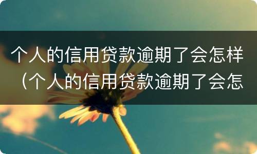 个人的信用贷款逾期了会怎样（个人的信用贷款逾期了会怎样处理）
