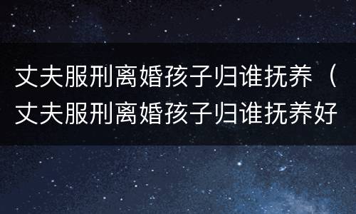 丈夫服刑离婚孩子归谁抚养（丈夫服刑离婚孩子归谁抚养好）