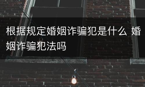 根据规定婚姻诈骗犯是什么 婚姻诈骗犯法吗