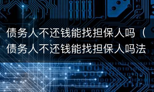 债务人不还钱能找担保人吗（债务人不还钱能找担保人吗法律）