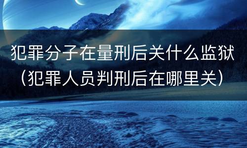 犯罪分子在量刑后关什么监狱（犯罪人员判刑后在哪里关）
