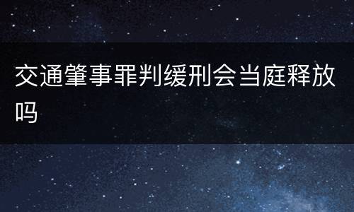 交通肇事罪判缓刑会当庭释放吗