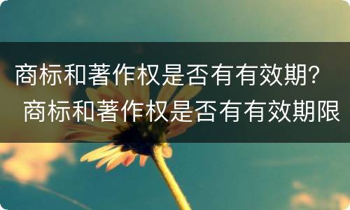 商标和著作权是否有有效期？ 商标和著作权是否有有效期限