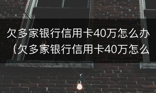 欠多家银行信用卡40万怎么办（欠多家银行信用卡40万怎么办呢）