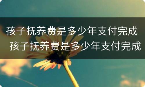 孩子抚养费是多少年支付完成 孩子抚养费是多少年支付完成的