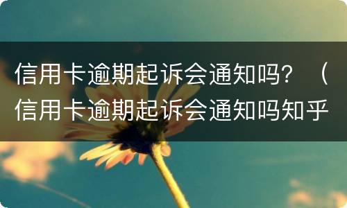 信用卡逾期起诉会通知吗？（信用卡逾期起诉会通知吗知乎）