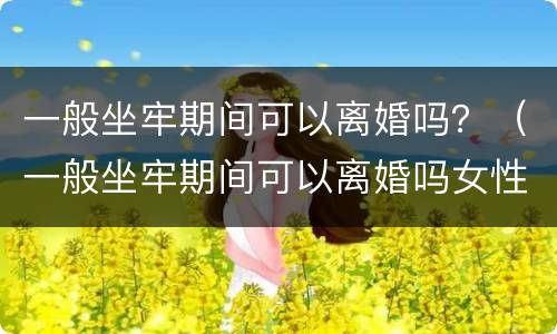 一般坐牢期间可以离婚吗？（一般坐牢期间可以离婚吗女性）