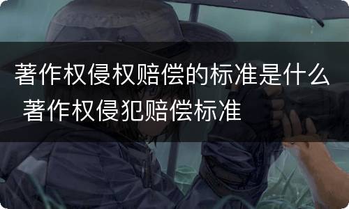 著作权侵权赔偿的标准是什么 著作权侵犯赔偿标准