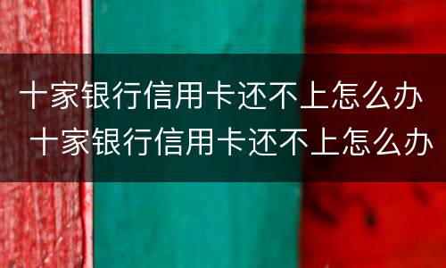 十家银行信用卡还不上怎么办 十家银行信用卡还不上怎么办呢