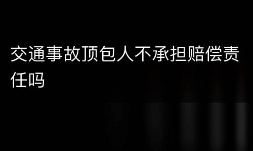 交通事故顶包人不承担赔偿责任吗