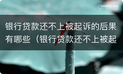 银行贷款还不上被起诉的后果有哪些（银行贷款还不上被起诉的后果有哪些影响）