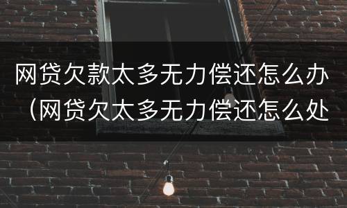 网贷欠款太多无力偿还怎么办（网贷欠太多无力偿还怎么处理）