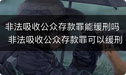 非法吸收公众存款罪能缓刑吗 非法吸收公众存款罪可以缓刑吗