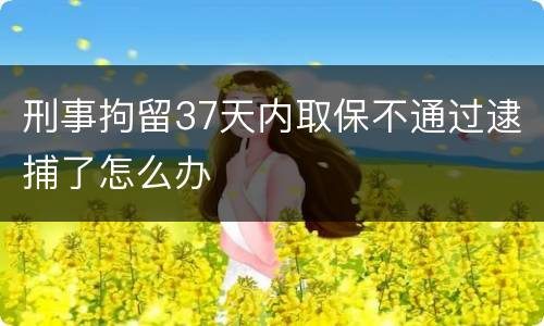 刑事拘留37天内取保不通过逮捕了怎么办