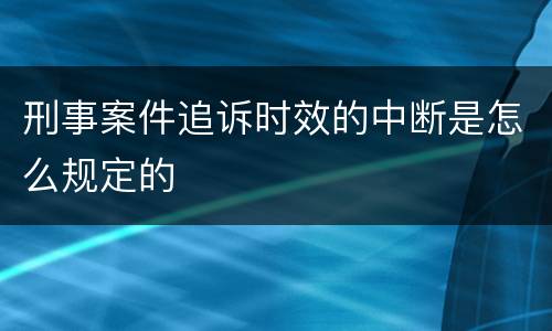 刑事案件追诉时效的中断是怎么规定的
