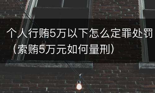 个人行贿5万以下怎么定罪处罚（索贿5万元如何量刑）