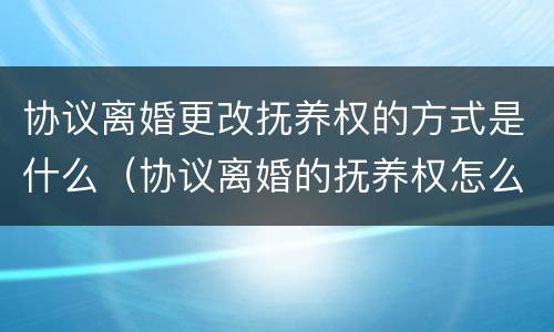 协议离婚更改抚养权的方式是什么（协议离婚的抚养权怎么改）
