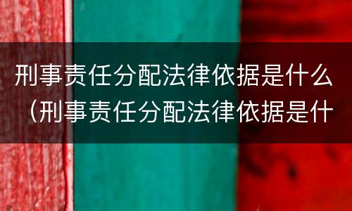 刑事责任分配法律依据是什么（刑事责任分配法律依据是什么意思）