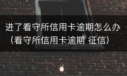 进了看守所信用卡逾期怎么办（看守所信用卡逾期 征信）