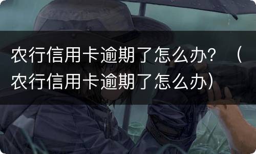 农行信用卡逾期了怎么办？（农行信用卡逾期了怎么办）
