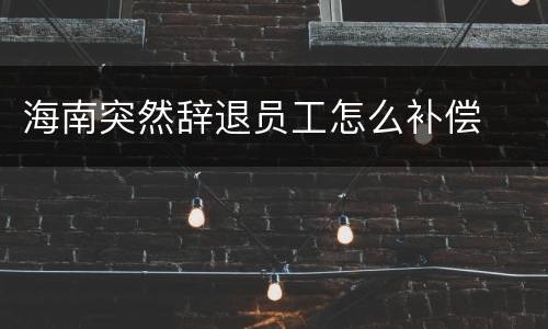 海南突然辞退员工怎么补偿