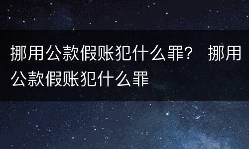 挪用公款假账犯什么罪？ 挪用公款假账犯什么罪