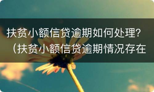 扶贫小额信贷逾期如何处理？（扶贫小额信贷逾期情况存在问题）